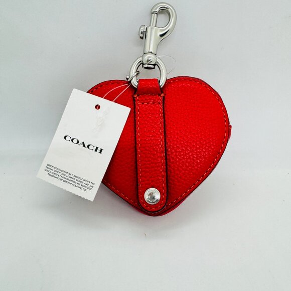 COACH Heart clip on zip coin purse - Sport red (Defective) - Picture 3 of 6